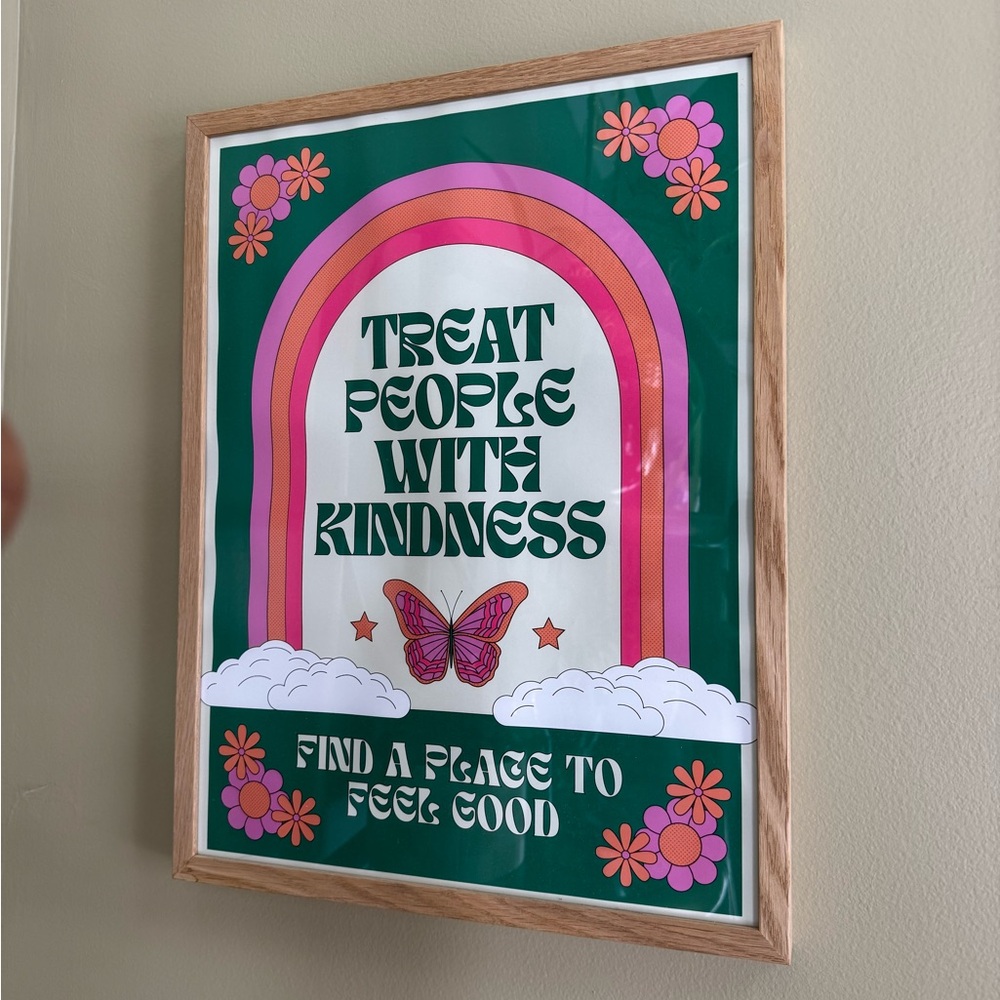 Harry Styles “Treat People With Kindness” Framed Retro Print